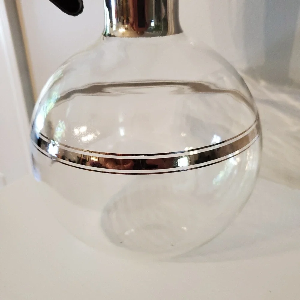Inland XXX Coffee Carafe Warming Stand Cork Stopper Hand Blown Glass 16 Cup Vtg